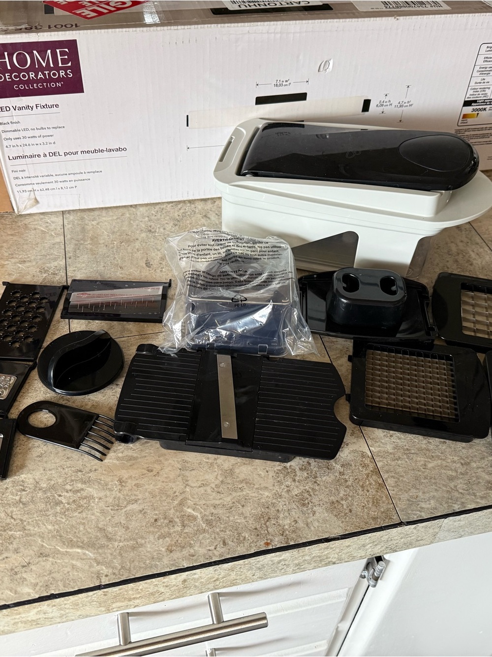 Black Multi-Blade Food Chopper and Accessory Set - Compatible Kitchen Slicer